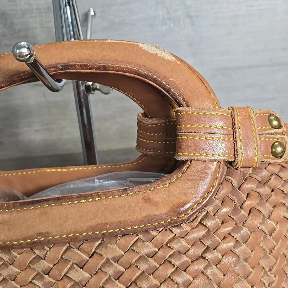 Cole Haan Cony Flap Woven Leather Crossbody Bag